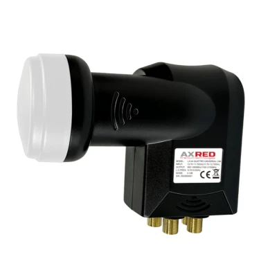 LNB Quattro τετραπλό AXRED LX44 Gold Line για συστήματα Multiswitch, χαμηλού θορύβου 0.1dB συμβατό με DVB-S2