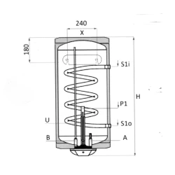 Ηλεκτρομπόιλερ Bartec Supreme 120L 3kW με 1 εναλλάκτη κάθετο αριστερό 112×44cm