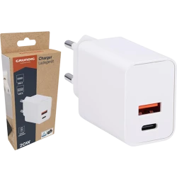 Αντάπτορας πρίζας με USB-A & Type-C 20W 3A Grundig 55745 Αντάπτορας πρίζας με USB-A & Type-C 20W 3A Grundig 55745