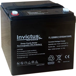 Μπαταρία μολύβδου solar 55Ah 12V Invictus FL12-55 Μπαταρία μολύβδου solar 55Ah 12V Invictus FL12-55