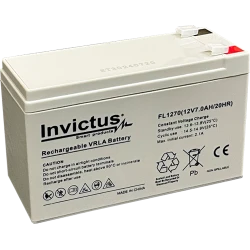 Μπαταρία μολύβδου 7Ah 12V (στενός πόλος) Invictus FL12-7A Μπαταρία μολύβδου 7Ah 12V (στενός πόλος) Invictus FL12-7A