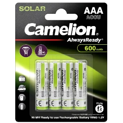 Επαναφορτιζόμενη μπαταρία AAA Ni-MH 1,2V 600mAh Camelion Always Ready R03AAA600mAh-BP4