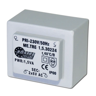 Πακτωμένος μετασχηματιστής TRM-060-15-2 2X6V AC 1.5VA