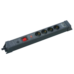 Πολύπριζο ασφαλείας 4 θέσεων SP-04S-USB με 2 θύρες USB και καλώδιο 3x1,5mm