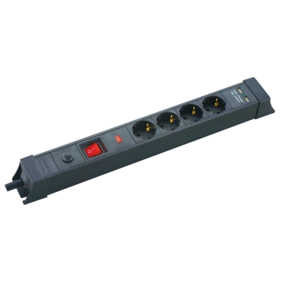 Πολύπριζο ασφαλείας 4 θέσεων SP-04S-USB με 2 θύρες USB και καλώδιο 3x1,5mm Πολύπριζο ασφαλείας 4 θέσεων SP-04S-USB με 2 θύρες USB και καλώδιο 3x1,5mm
