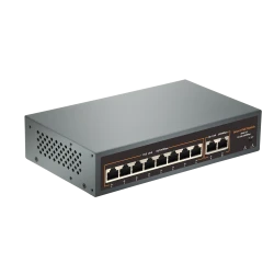 HT82 PoE switch 8 θυρών PoE 10/100Mbps και 2 θυρών uplink 100/1000Mbps 120W