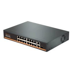 PoE switch HT1621PoE 16 θυρών 10/100 Mbps με 2 θύρες Uplink 10/100/1000 Mbps και 1 θύρα SFP 1000 Mbps 250W