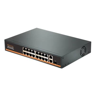 PoE switch HT1621PoE 16 θυρών 10/100 Mbps με 2 θύρες Uplink 10/100/1000 Mbps και 1 θύρα SFP 1000 Mbps 250W