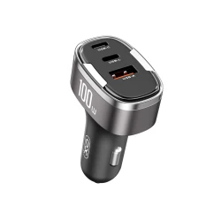 Φορτιστής αυτοκινήτου XO CC61 100W με 3 εξόδους USB-C, USB-A και Lightning