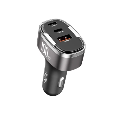 Φορτιστής αυτοκινήτου XO CC61 100W με 3 εξόδους USB-C, USB-A και Lightning Φορτιστής αυτοκινήτου XO CC61 100W με 3 εξόδους USB-C, USB-A και Lightning