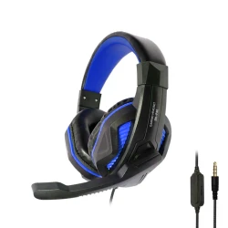 Ακουστικά Gaming με μικρόφωνο Oakorn P40 με μήκος 1.2m σε μαύρο-μπλε χρώμα 