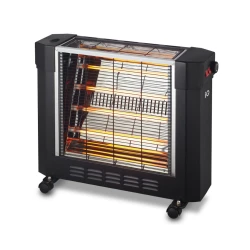 Θερμάστρα χαλάζια HT-1477 2400W με 3 επίπεδα θερμοκρασίας και ρόδες, μαύρη Θερμάστρα χαλάζια HT-1477 2400W με 3 επίπεδα θερμοκρασίας και ρόδες, μαύρη