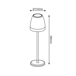 Φωτιστικό επιτραπέζιο LED SMD LUMINAIRE με μπαταρία 2W  θερμό φως 3.000K 150LM λευκό matt με λειτουργεία αφής εξωτερικού χώρου IP54