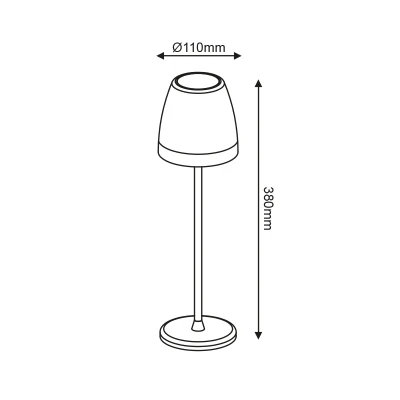 Φωτιστικό επιτραπέζιο LED SMD LUMINAIRE με μπαταρία 2W  θερμό φως 3.000K 150LM λευκό matt με λειτουργεία αφής εξωτερικού χώρου IP54