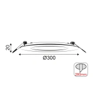 Led φωτιστικό Slim Panel NETTO στρόγγυλο σε νίκελ ματ χρώμα 26W με ενδιάμεσο χρώμα φωτός 4000K 1880Lm 230V & διάμετρο Φ300mm