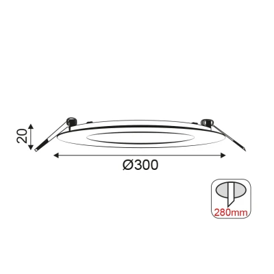 Led φωτιστικό Slim Panel NETTO στρόγγυλο σε νίκελ ματ χρώμα 26W με ενδιάμεσο χρώμα φωτός 4000K 1880Lm 230V & διάμετρο Φ300mm