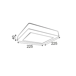 LED Panel Slim Επίτοιχο Τετράγωνο 20W θερμό φως 3000K 1440lm Λευκό 