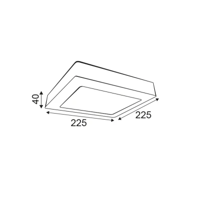 LED Panel Slim Επίτοιχο Τετράγωνο 20W θερμό φως 3000K 1440lm Λευκό 
