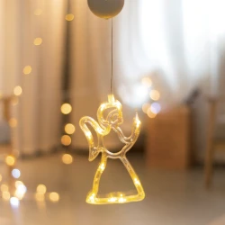 Διακοσμητικό κρεμαστό αγγελάκι με 10 LED λαμπάκια με θερμό χρώμα φωτός με μπαταρίες & διαστάσεις 120x205mm Διακοσμητικό κρεμαστό αγγελάκι με 10 LED λαμπάκια με θερμό χρώμα φωτός με μπαταρίες & διαστάσεις 120x205mm