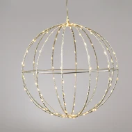 Διακοσμητική κρεμαστή μπάλα 3D με 240 ΜΙΝΙ LED λαμπάκια σε θερμό χρώμα φωτός & ασημί καλώδιο χαλκού IP44