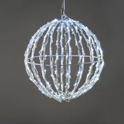 Διακοσμητική μπάλα 3D κρεμαστή με 200 LED λαμπάκια σε ψυχρό λευκό χρώμα φωτός IP44 40x40x41cm