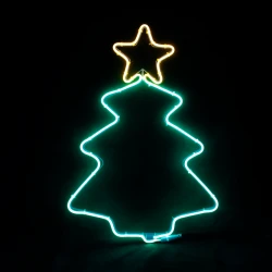 Χριστουγεννιάτικο δέντρο με 200 NEON LED & 2m NEON DOUBLE SMD φωτοσωλήνα με θερμό χρώμα φωτός -πράσινο  IP44