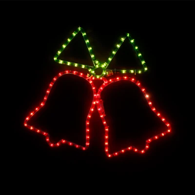 Επίστυλο σχέδιο DOUBLE BELLS με 108 led λαμπάκια & 3m φωτοσωλήνα πράσινο-κόκκινο λειτουργία FLASH IP44 Επίστυλο σχέδιο DOUBLE BELLS με 108 led λαμπάκια & 3m φωτοσωλήνα πράσινο-κόκκινο λειτουργία FLASH IP44