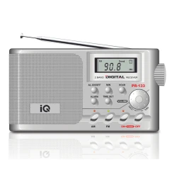 Ψηφιακό ραδιόφωνο PR-133 silver με μεγάλη οθόνη LCD και υποδοχή ακουστικών