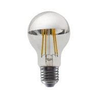 Λάμπα LED FILAMENT με ντουί E27 A60 8W 2700K θερμό λευκό φως 230VAC 900lm ντιμαριζόμενη κάλυμμα διάφανο & ασημί