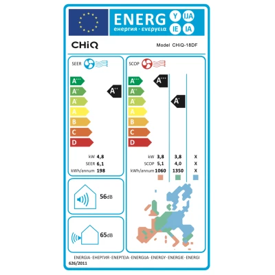 Air condition CHIQ 18DF 18000BTU με φίλτρο 3 σε 1, ιονιστή και λειτουργία WiFi A+ & A+++