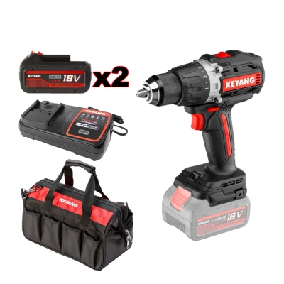 Σετ δραπανοκατσάβιδο Brushless 18V με μπαταρία 2 ταχυτήτων & ροπή στρέψης 100Nm Keyang