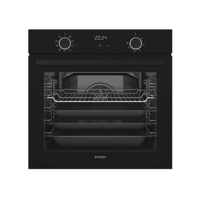 Εντοιχιζόμενος Φούρνος Robin ΒN-90 Μαύρος 76lt και εστία με 5 ζώνες SB-33