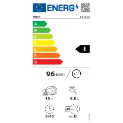 Πλυντήριο πιάτων Robin SB-165BL μαύρο για 14 σερβίτσια Π60xΒ60xΥ85cm