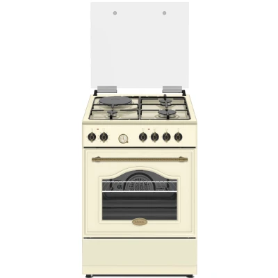 Κουζίνα υγραερίου και ρεύματος Robin BN-72 BEIGE ρετρό σχεδιασμού 60lt με 4 εστίες Υ85cmxΠ60cmxΒ85cm
