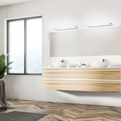 Επίτοιχο φωτιστικό LED 15W 975lm ενδιάμεσο χρώμα φωτός 4000K χρώμιο αλουμινίου 810x100x25mm BATI
