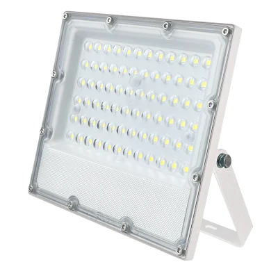 Προβολέας LED SMD FLOOD 50W λευκό χρώμα με ψυχρό φως 6000K 6000Lm δέσμη 90° 100-277V RA80 IK08 στεγανός IP65 