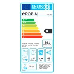 Στεγνωτηριο Robin DRS-801 χωρητικότητας 8Kg Π59,6xΒ60,9xΥ85,5cm