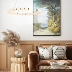 Κρεμαστό φωτιστικό LED Φ100 40W θερμό χρώμα φωτός 3000lm 3000K IP20 χρυσό αλουμίνιο & ακρυλικό