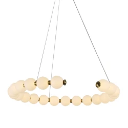 Κρεμαστό φωτιστικό LED με διάμετρο Φ80cm 30W θερμό χρώμα φωτός 3000K 2200lm IP20 χρώμα χρυσό αλουμίνιο & λευκό ακρυλικό Κρεμαστό φωτιστικό LED με διάμετρο Φ80cm 30W θερμό χρώμα φωτός 3000K 2200lm IP20 χρώμα χρυσό αλουμίνιο & λευκό ακρυλικό
