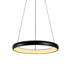 Κρεμαστό φωτιστικό LED 48W 3800lm με δυνατότητα επιλογής απόχρωσης CCT IP20 μαύρο μεταλλικό & ακρυλικό Φ80x100cm