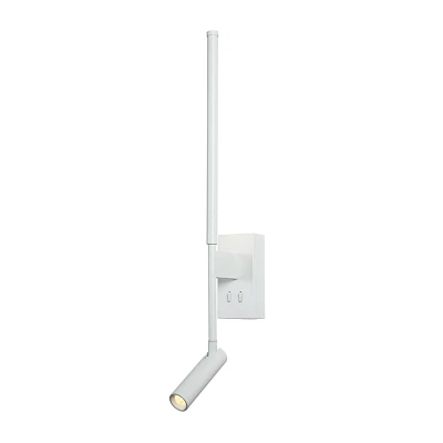 Φωτιστικό επίτοιχο LED 5W + COB 3W θερμό χρώμα φωτός  3000K 700lm IP20 λευκό χρώμα αλουμινίου + ακρυλικό