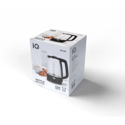 Βραστήρας EK-267 γυάλινος 1,7 lt 2200W με περιστρεφόμενη βάση και LED φωτισμό Βραστήρας EK-267 γυάλινος 1,7 lt 2200W με περιστρεφόμενη βάση και LED φωτισμό