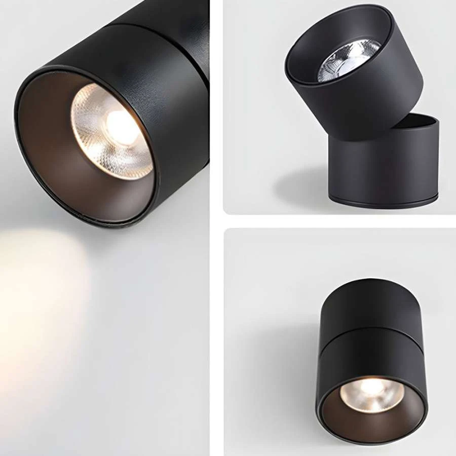 Εξωτερικό περιστρεφόμενο LED SPOT LIGHT 10W 220-240V IP20 με ενδιάμεσο φως 4000K σε μαύρο χρώμα