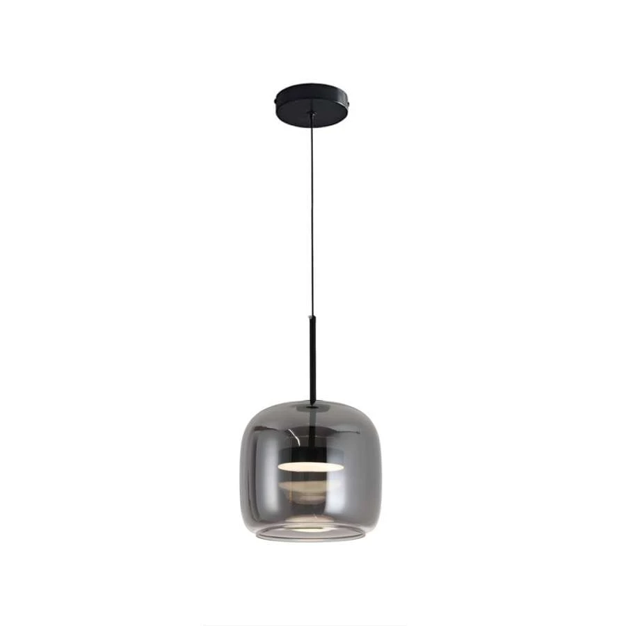 Φωτιστικό LED κρεμαστό μονόφωτο Bristol 12W με δυνατότητα επιλογής φωτός 3 CCT (3000K/4000K/6000K) από διακόπτη σε μαύρο χρώμα