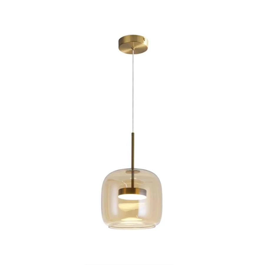 Φωτιστικό LED κρεμαστό μονόφωτο Bristol Gold 12W με δυνατότητα επιλογής φωτός 3 CCT (3000K/4000K/6000K) από διακόπτη σε χρυσό+λευκό χρώμα