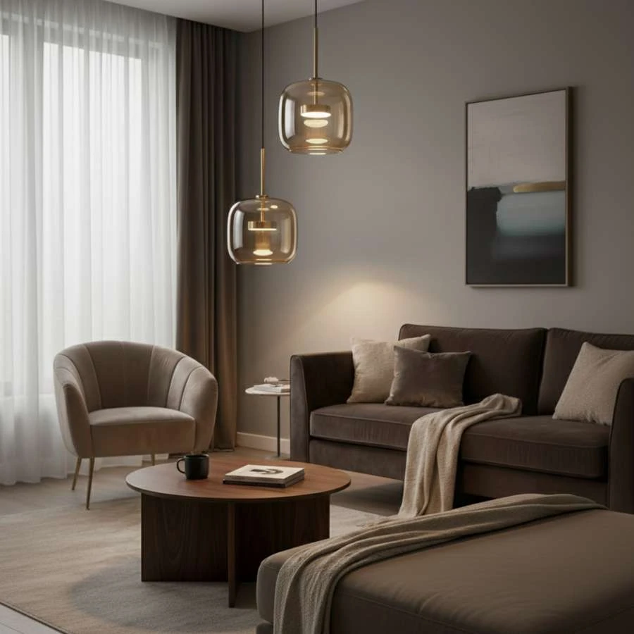 Φωτιστικό LED κρεμαστό μονόφωτο Bristol Gold 12W με δυνατότητα επιλογής φωτός 3 CCT (3000K/4000K/6000K) από διακόπτη σε χρυσό+λευκό χρώμα