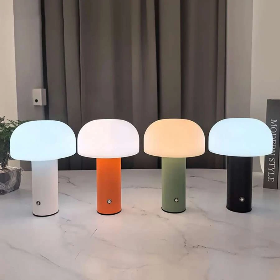 Επιτραπέζιο επαναφορτιζόμενο φωτιστικό LED CCT IP44 με USB, DIMMABLE και TOUCH CONTROL Η23cm x Φ15cm σε πράσινο και λευκό χρώμα