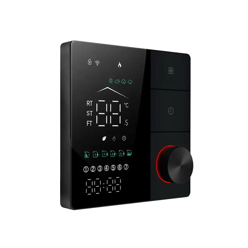 Smart Wifi θερμοστάτης χώρου προγραμματιζόμενος εβδομαδιαίος χωνευτός EGER ΒΗΤ 18B θέρμανσης με ξηρή επαφή μαύρος Tuya Smart & Smart Life