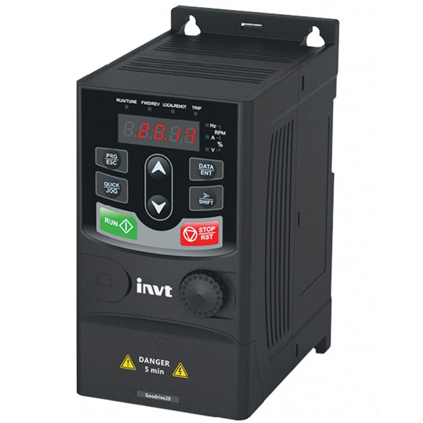 Ρυθμιστής στροφών-Inverter INVT ισχύος 0.75KW 400V 3Φ GD20 με αυτόματη εξοικονόμηση ενέργειας