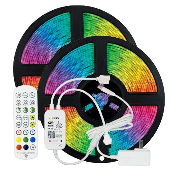 Ταινία led kit 24W 12V 2x5 μέτρα RGB εναλλαγής χρωμάτων με driver - wifi controller και μουσική IP20